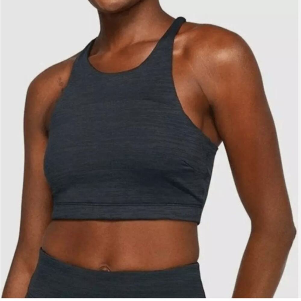 Outdoor Voices Womens Techsweat Crop High Neck Sports Bra Size XS Gray Athletic